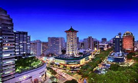 Landscape view of orchard road
