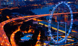 Night view of singapore flyer
